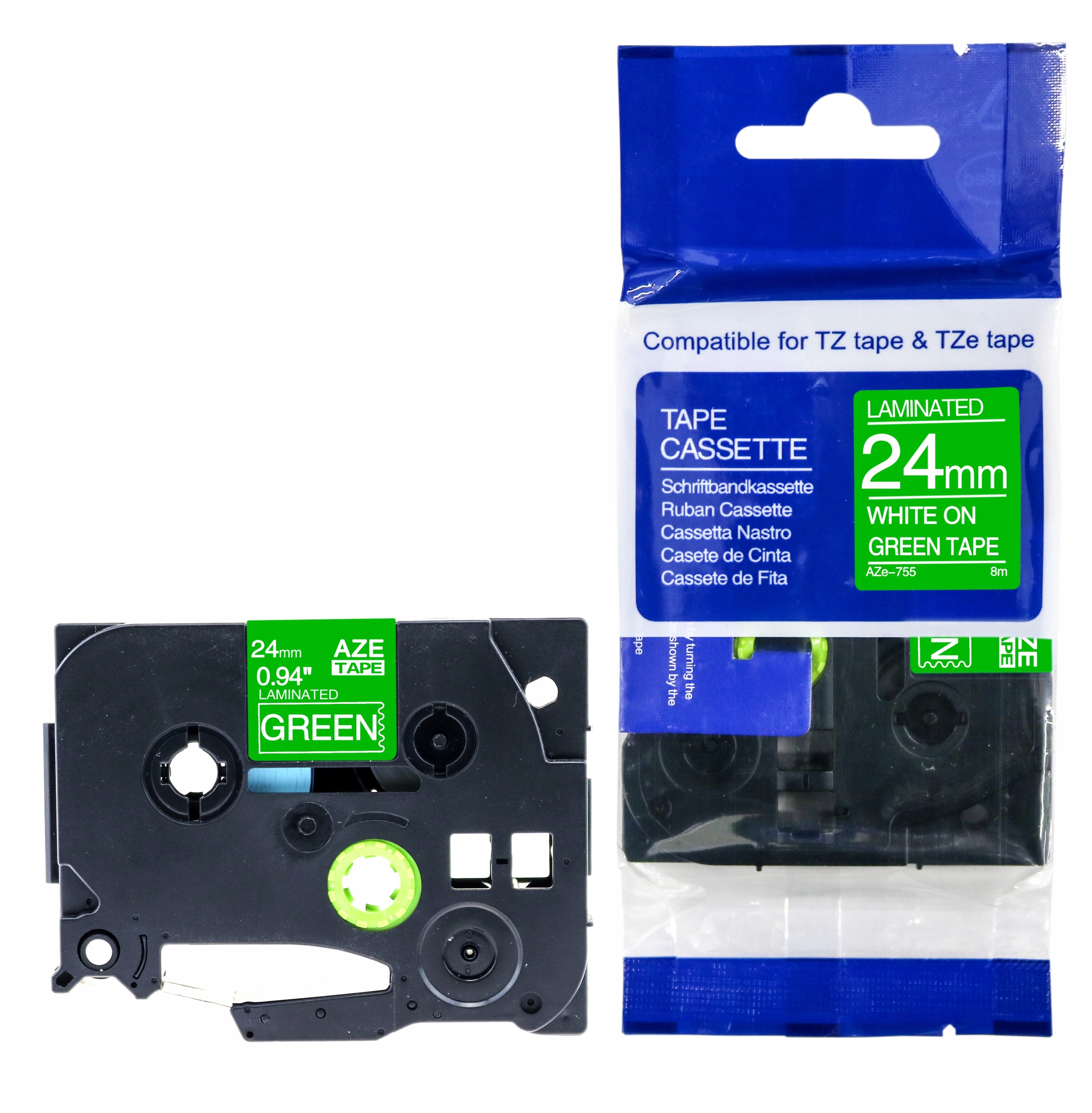 TAŚMA DO BROTHER ZIELONA TZe-755 24mm TZ-755 TZ755