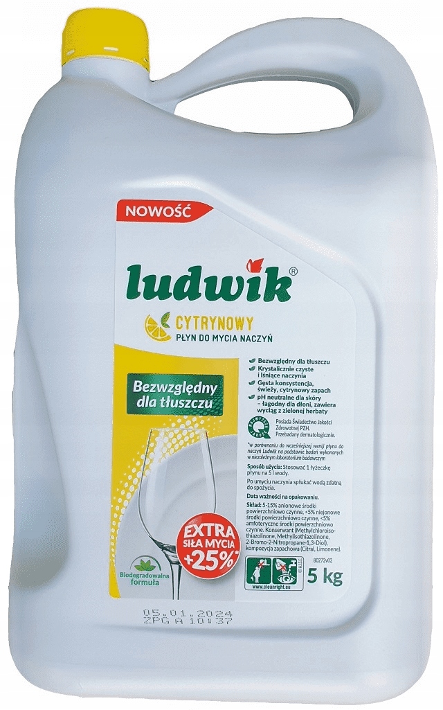 

Ludwik Płyn Do Naczyń Cytrynowy 5L