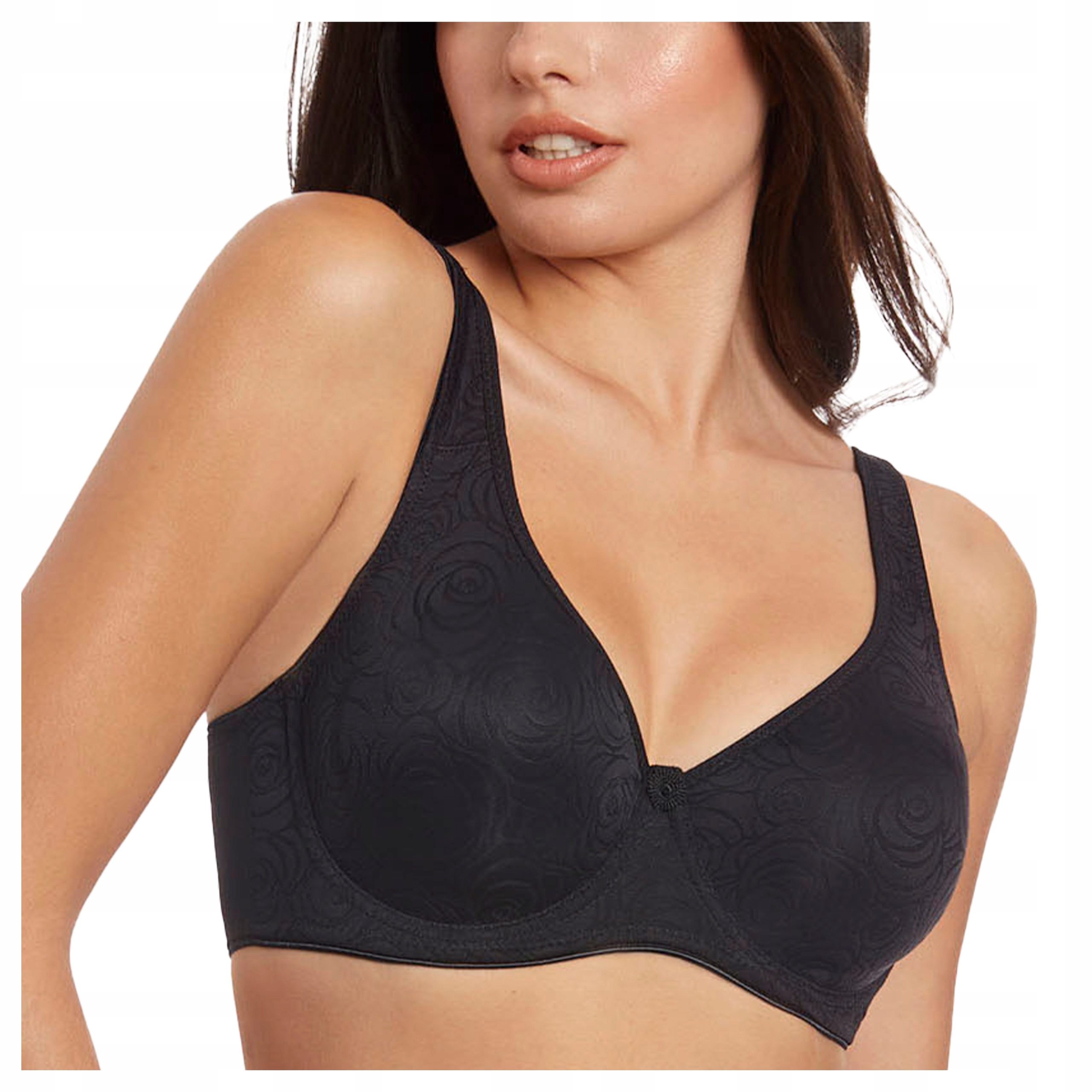 Zabudovaná měkká podprsenka s širokými ramínky, černá 90C