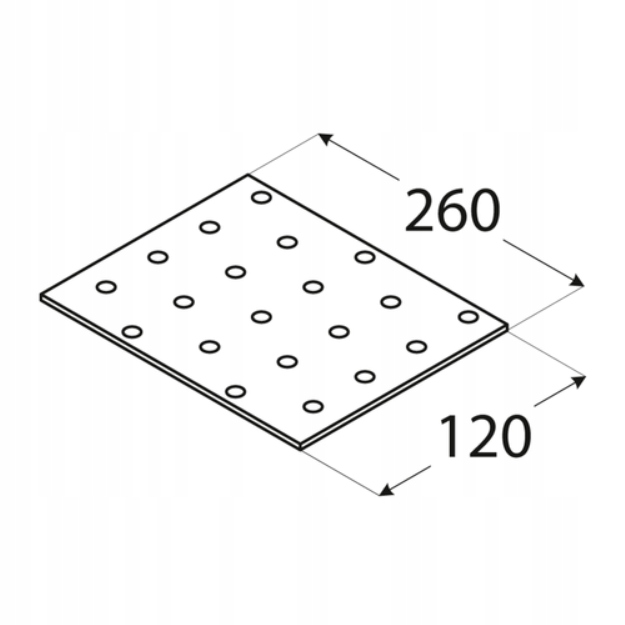 PŁYTKA PERFOROWANA ŁĄCZNIK PŁASKI 260x120 PP20 EAN (GTIN) 5907708144201