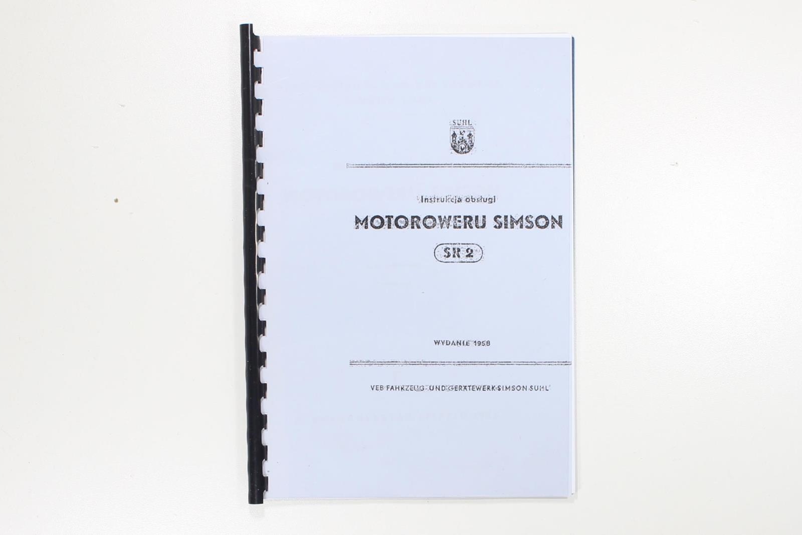 KATALOG INSTRUKCJA OBSŁUGI SIMSON SR2