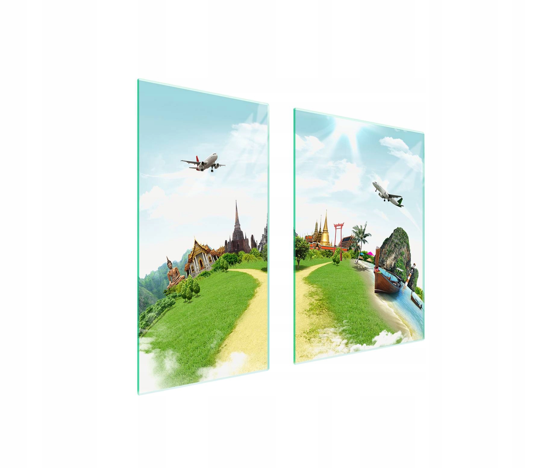 7v1 Skleněná ochranná deska na sporák 75x52 Město