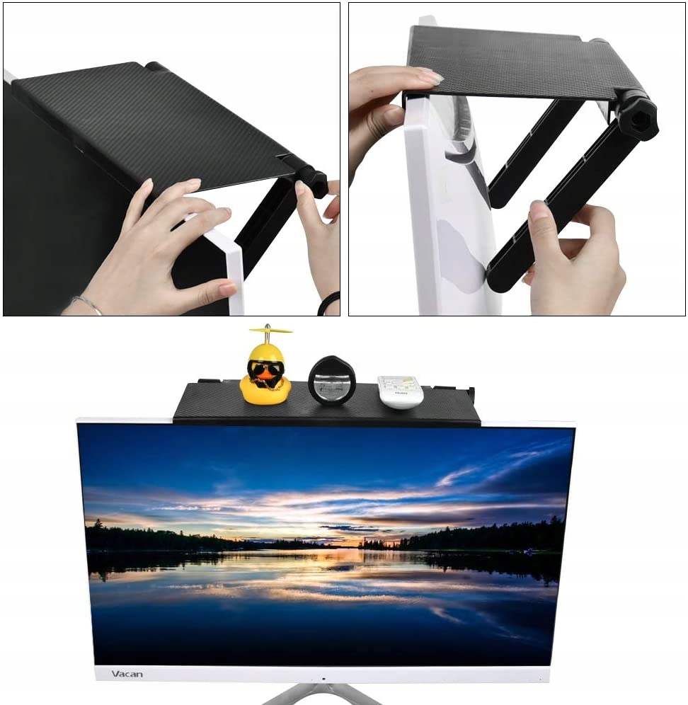 PÓŁKA NAKŁADANA UCHWYT NA TELEWIZOR MONITOR STOLIK DO KONSOLI DEKODER PILOT Marka bez marki