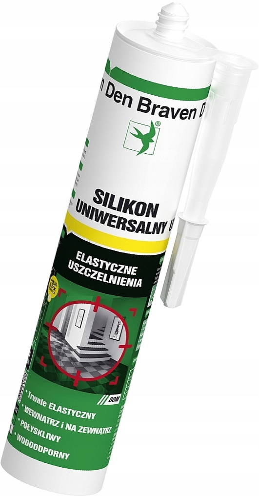 Silikon Uniwersalny Biały Elastyczny Uszczelniacz 280ml Den Braven