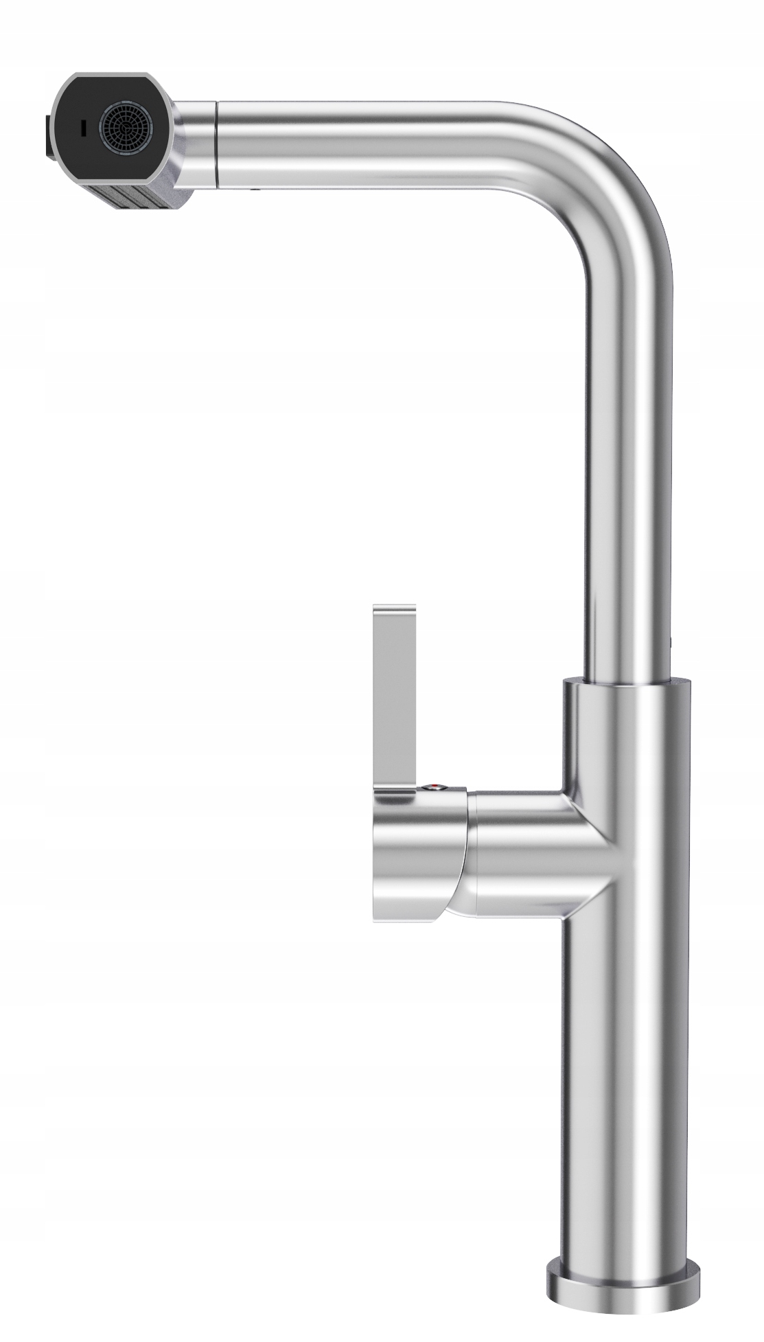 Strieborný Kuchynský Kohútik S Výsuvným Výtokom, 3 Prúdy Vody, Batéria Giro