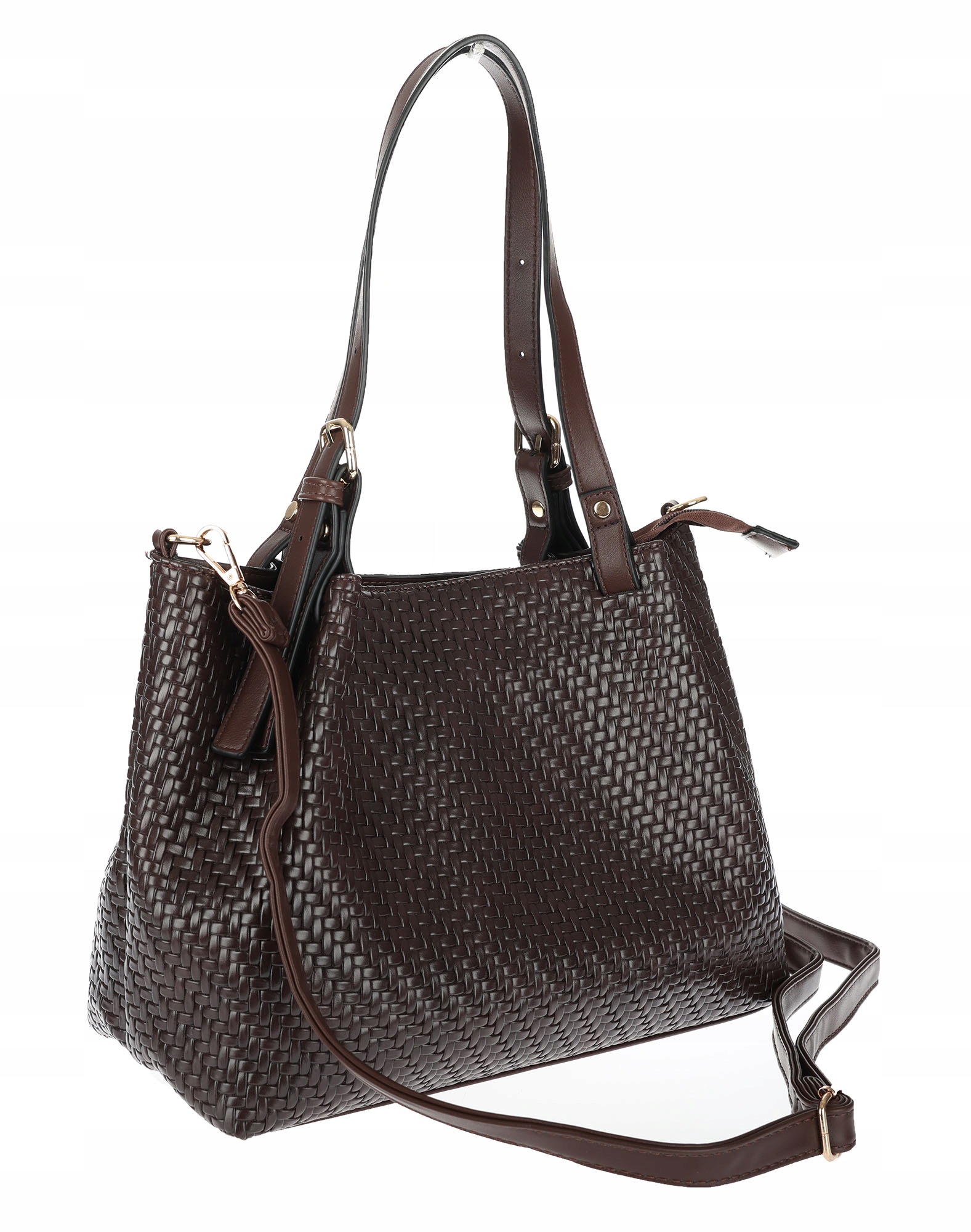 Dámská kabelka kufřík shopper prostorná elegantní přes rameno HJ397 C Čokoláda