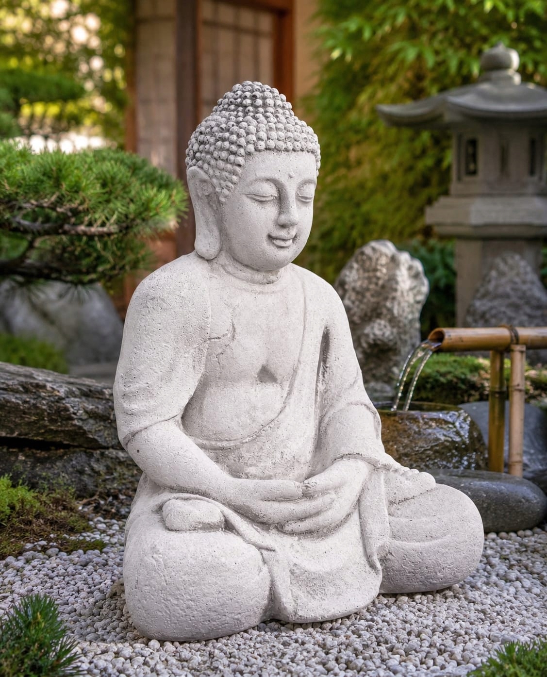 Zenjiro Buddha Japonská záhrada Záhradná socha Architektonický betón 42 cm