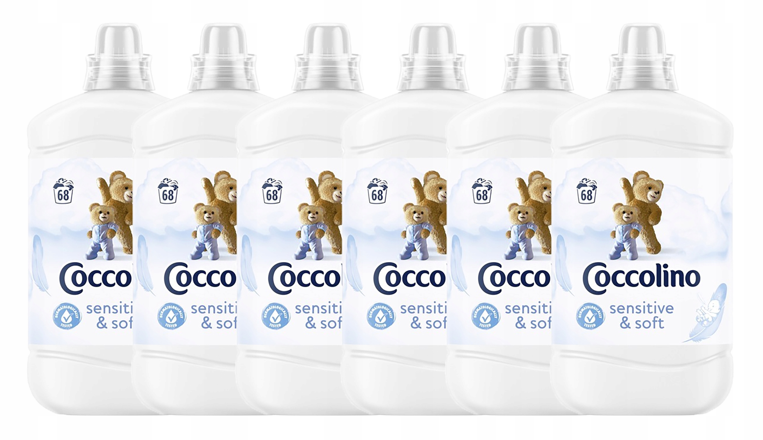 Coccolino Sensitive Pure Płyn do płukania tkanin ubrań 6x1,7L