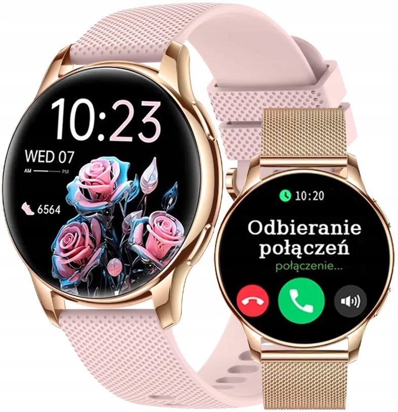 Damski Smartwatch Zegarek z Funkcją Rozmowy Polskie Menu , Puls