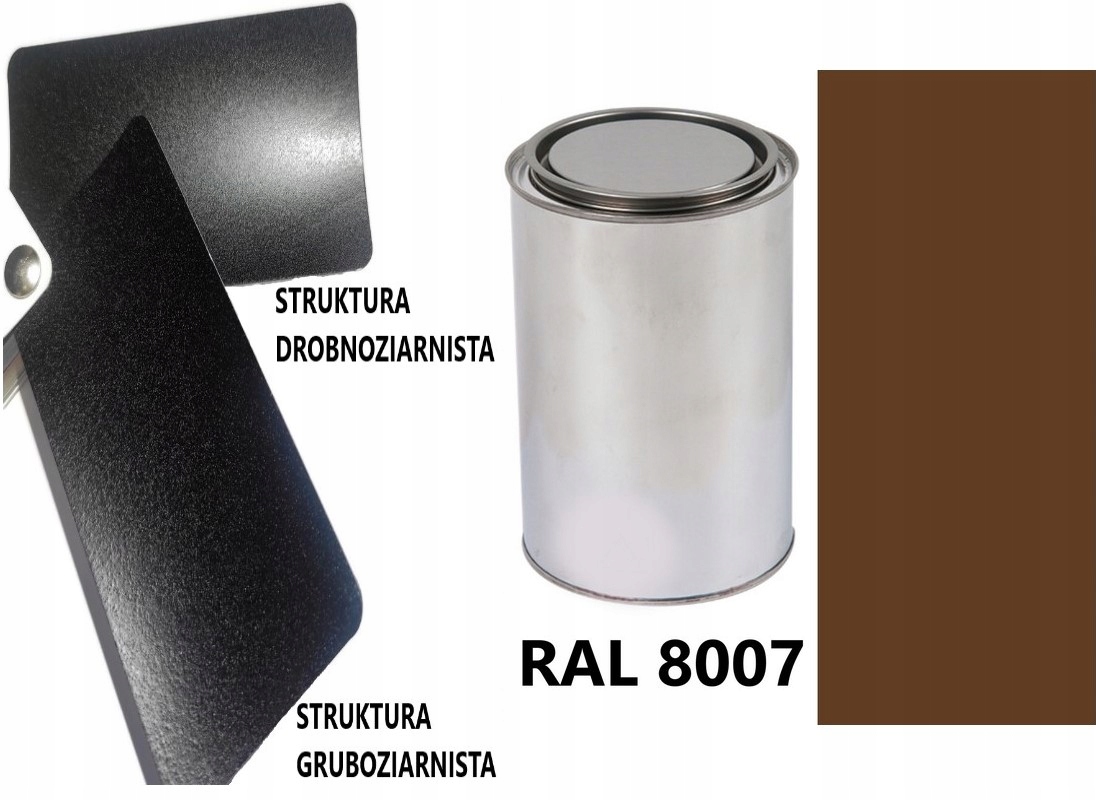 STRUKTURA GRUBOZIARNISTA RAL 8007 MAT 05-08 % DO PLASTIKU METALU AKRYL 1L