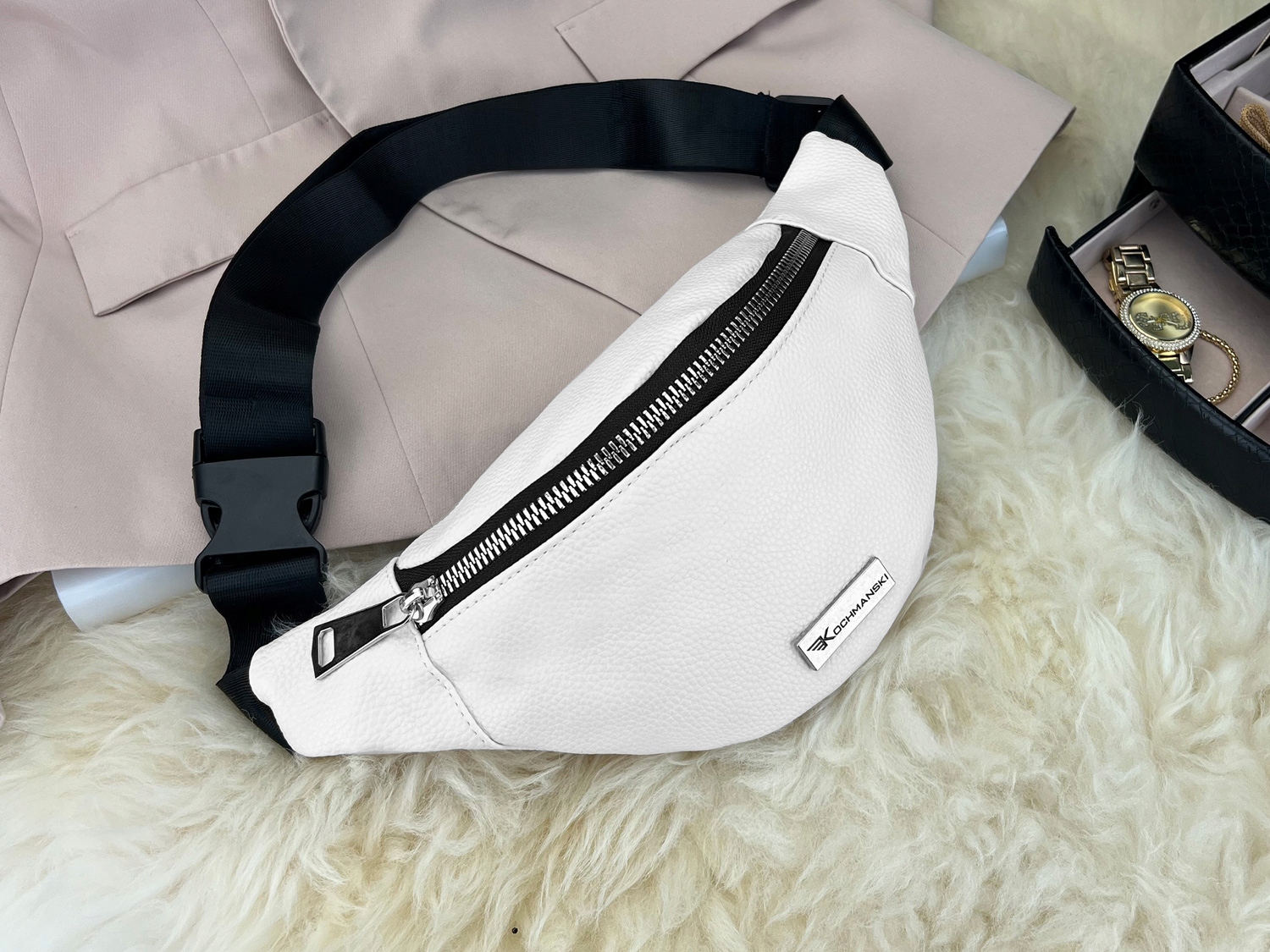 KOCHMANSKI saszetka nerka damska na pas biodrówka wodoodporna duża biała Stan opakowania oryginalne