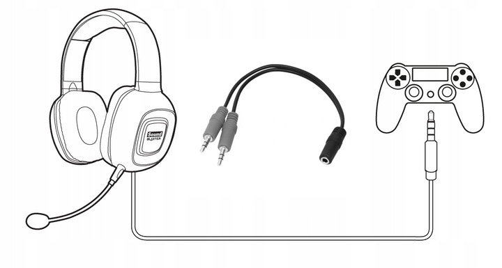 SŁUCHAWKI GAMINGOWE Z MIKROFONEM Z ADAPTEREM DO KONSOLI PS4 PS5 KOMPUTERA Mikrofon tak