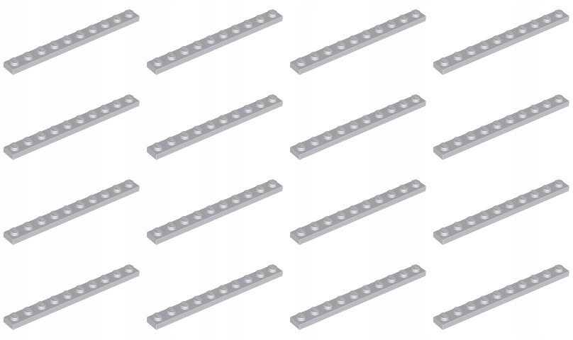 

Lego 4477 Płytka 1x10 szara jasn Nowa (25g) 16 szt