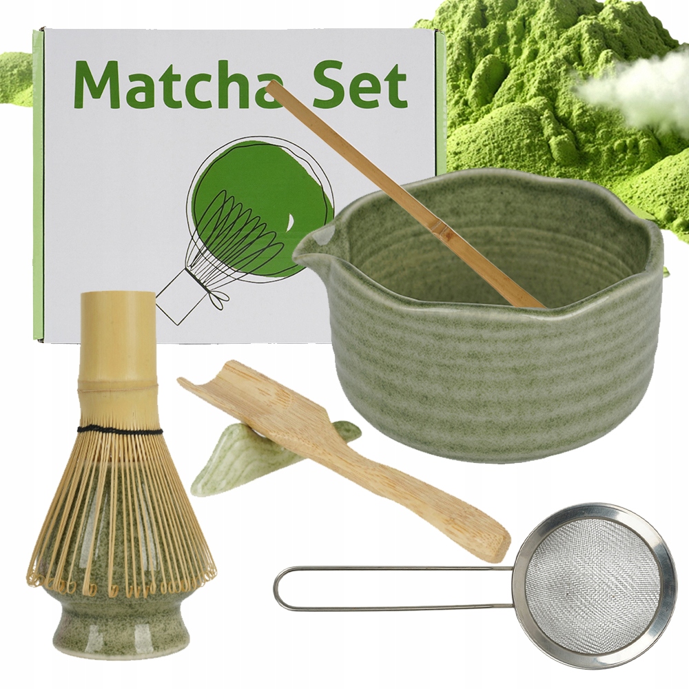 7-CZĘŚCIOWY Zestaw Podstawka Łyżeczka Zestaw Prezentowy Do Herbaty Matcha