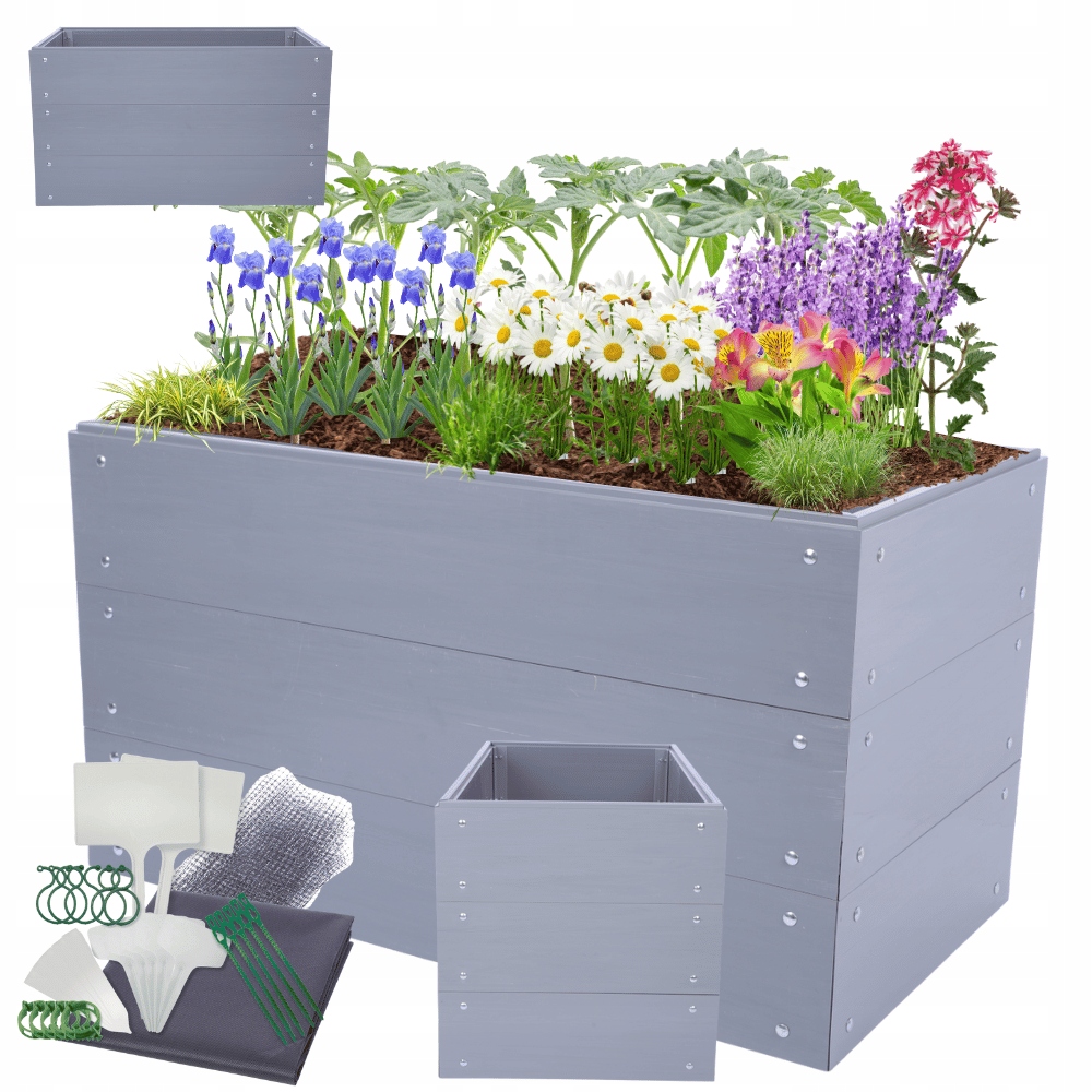 Vyvýšený plastový zeleninový záhon květináč pařeniště Pvc 60x100x60