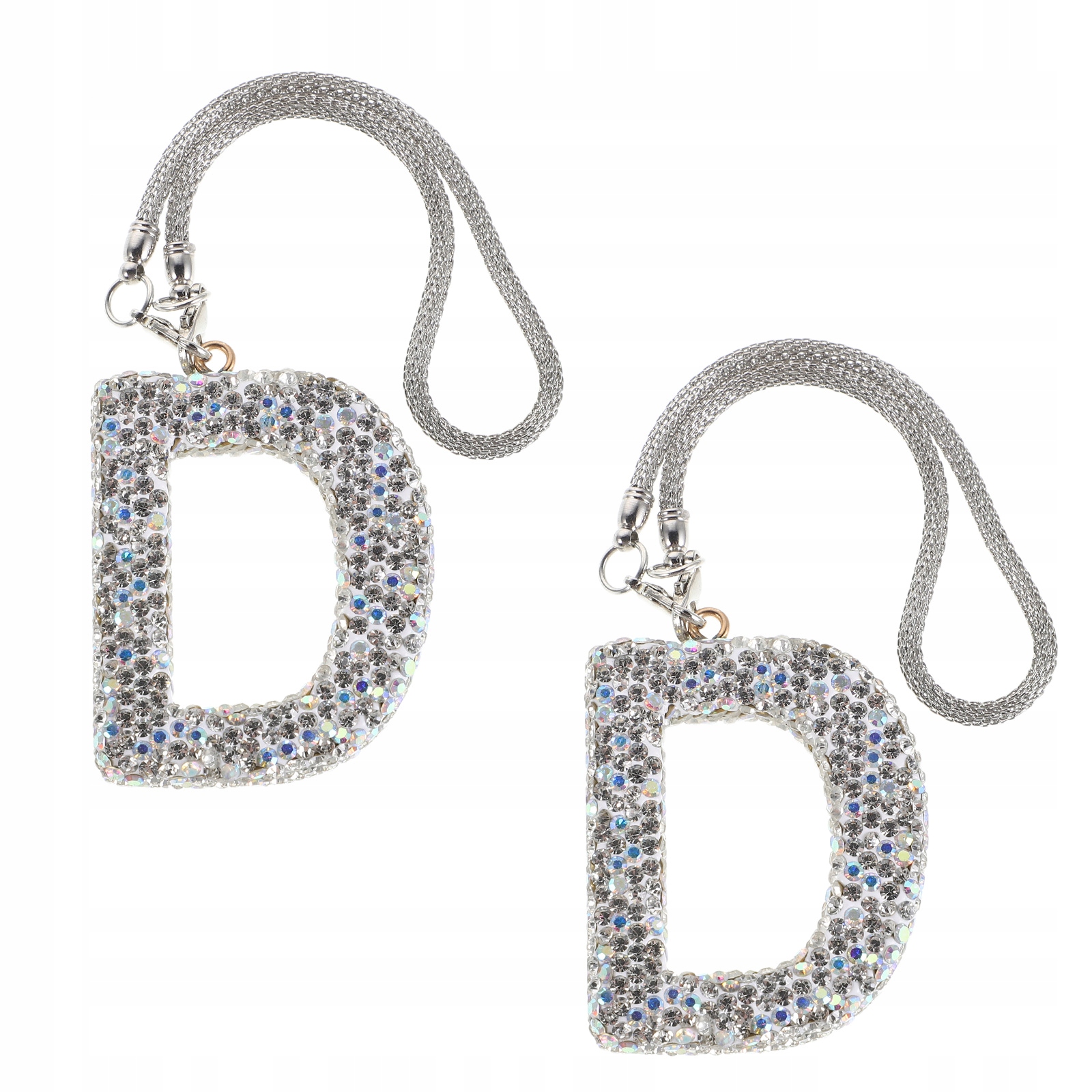 Błyszcząca Zawieszka do Samochodu na Lusterko Wsteczne z Kryształkami - Damska, z Literką