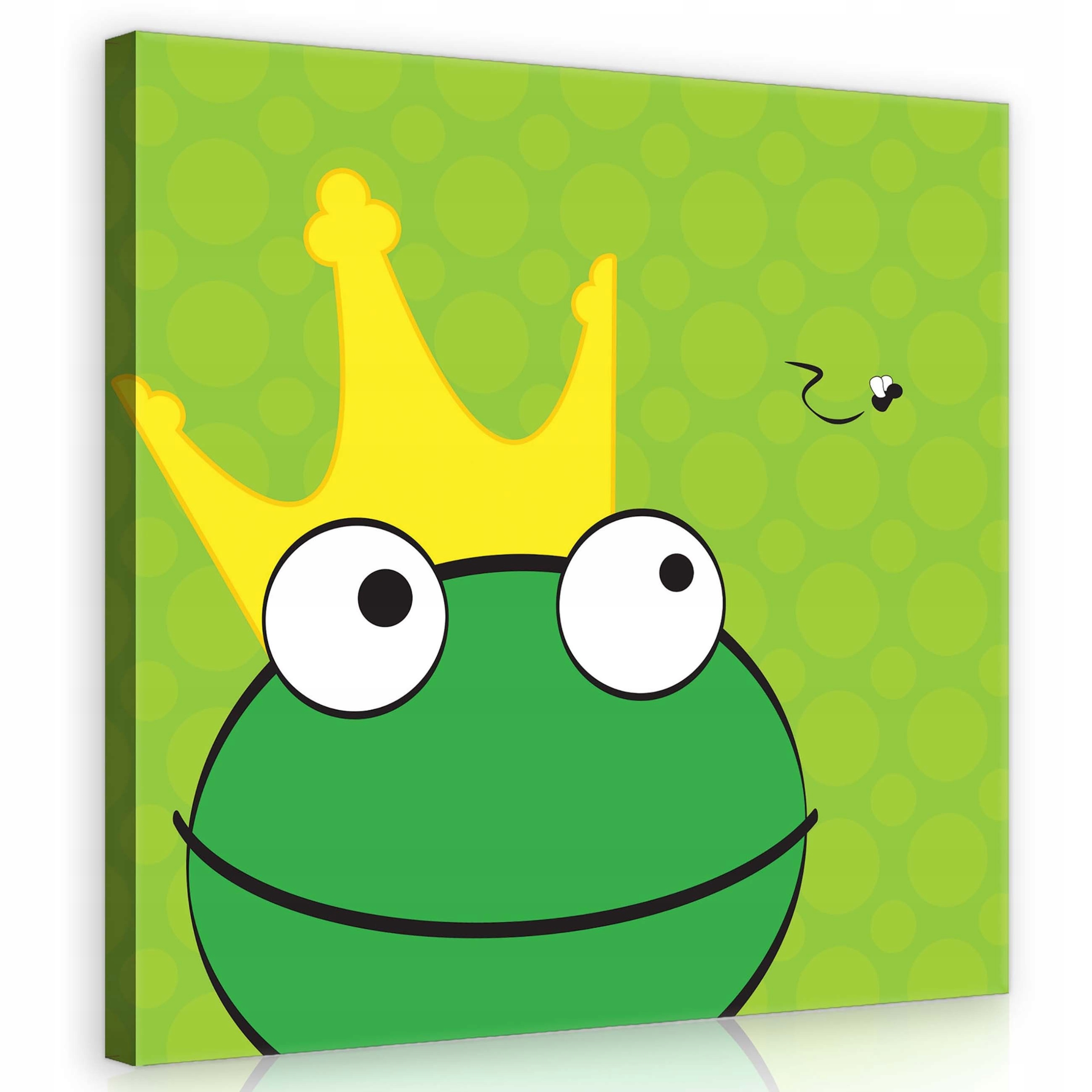 Obraz 80x80 Žabí princ koruna moucha veselý obraz ilustrace pro děti