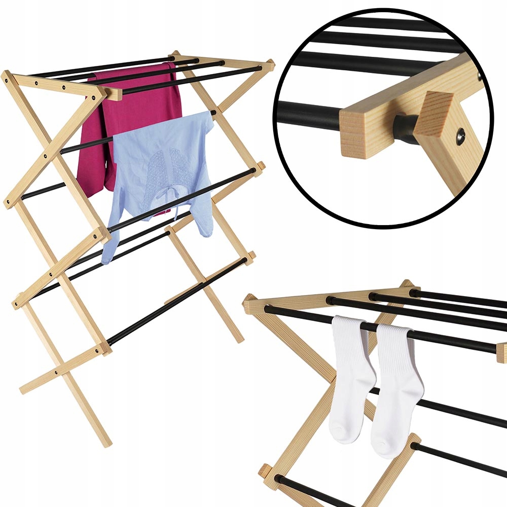 Sušák Na Prádlo Dřevěný Vertikální Na Prádlo Borovice Ekologický Pevný