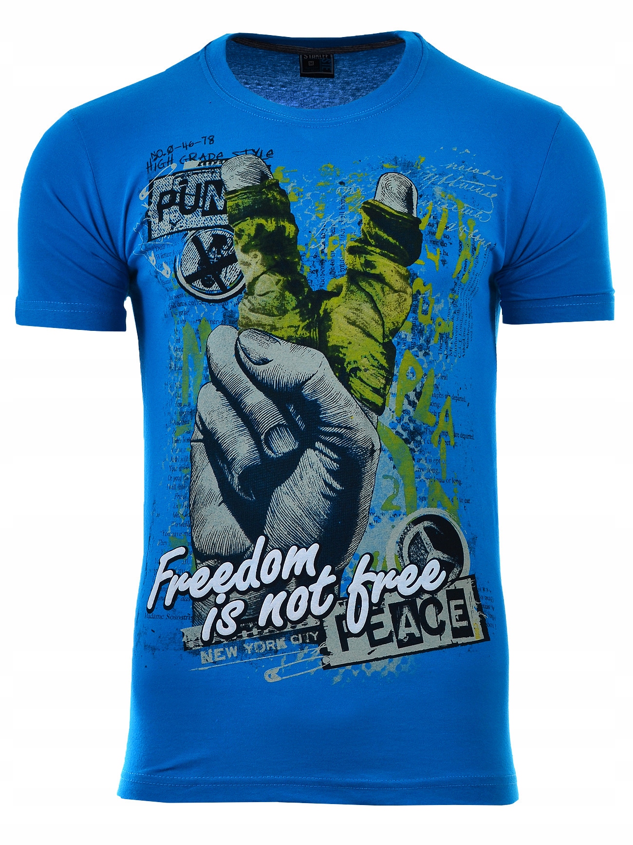 

L Koszulka T-shirt Peace Turkusowa