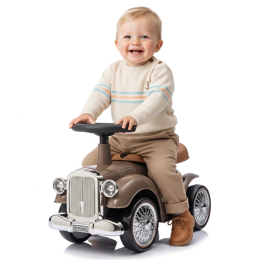 Samochodzik Stabilny Jeździk Dla Dziecka Retro Wyścigowy Chodzik Pchacz