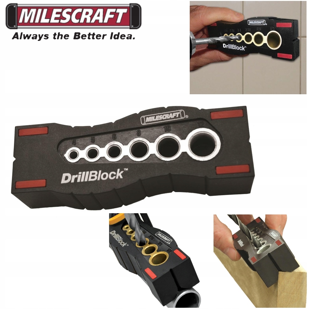 

Prowadnik do wiercenia pod kątem prostym DrillBloc