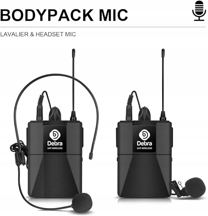 ZESTAW MIKROFONÓW UHF BEZPRZEWODOWYCH 4-KANAŁOWY PROFESJONALNE DEBRA AU400 Marka Debra