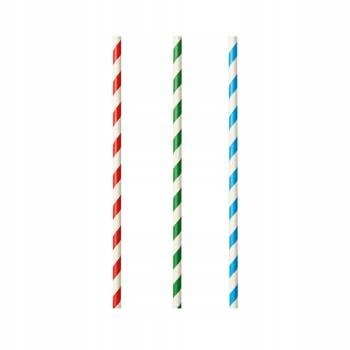 Słomki do shaków papierowe jednorazowe kolorowe
