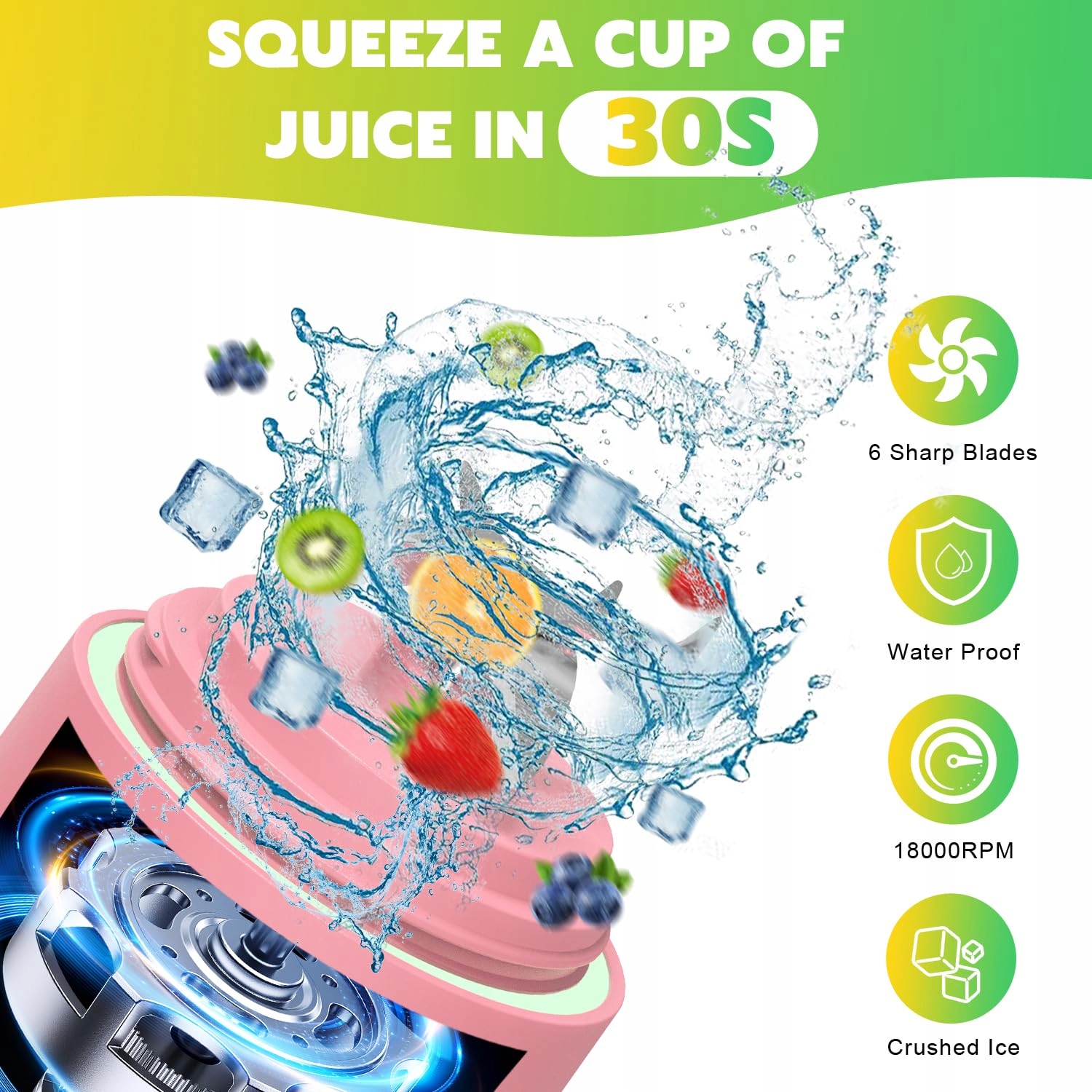 NexaEase BLENDER Smoothie Maker 600ml USB Do Kuchni Podróży Biura — miniatura 2