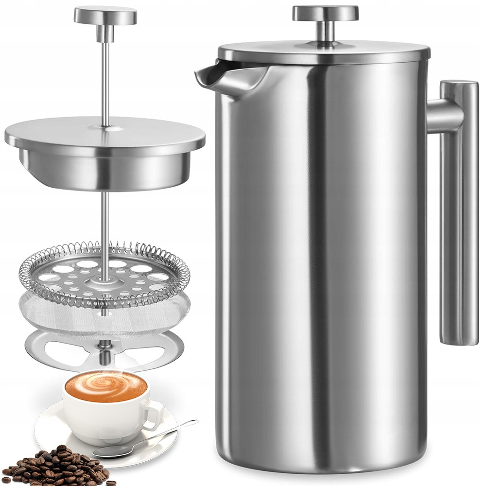 Sítko Na Čaj, Bylinky Pístový French Press Knobb 800ML Ocelový Trvanlivý