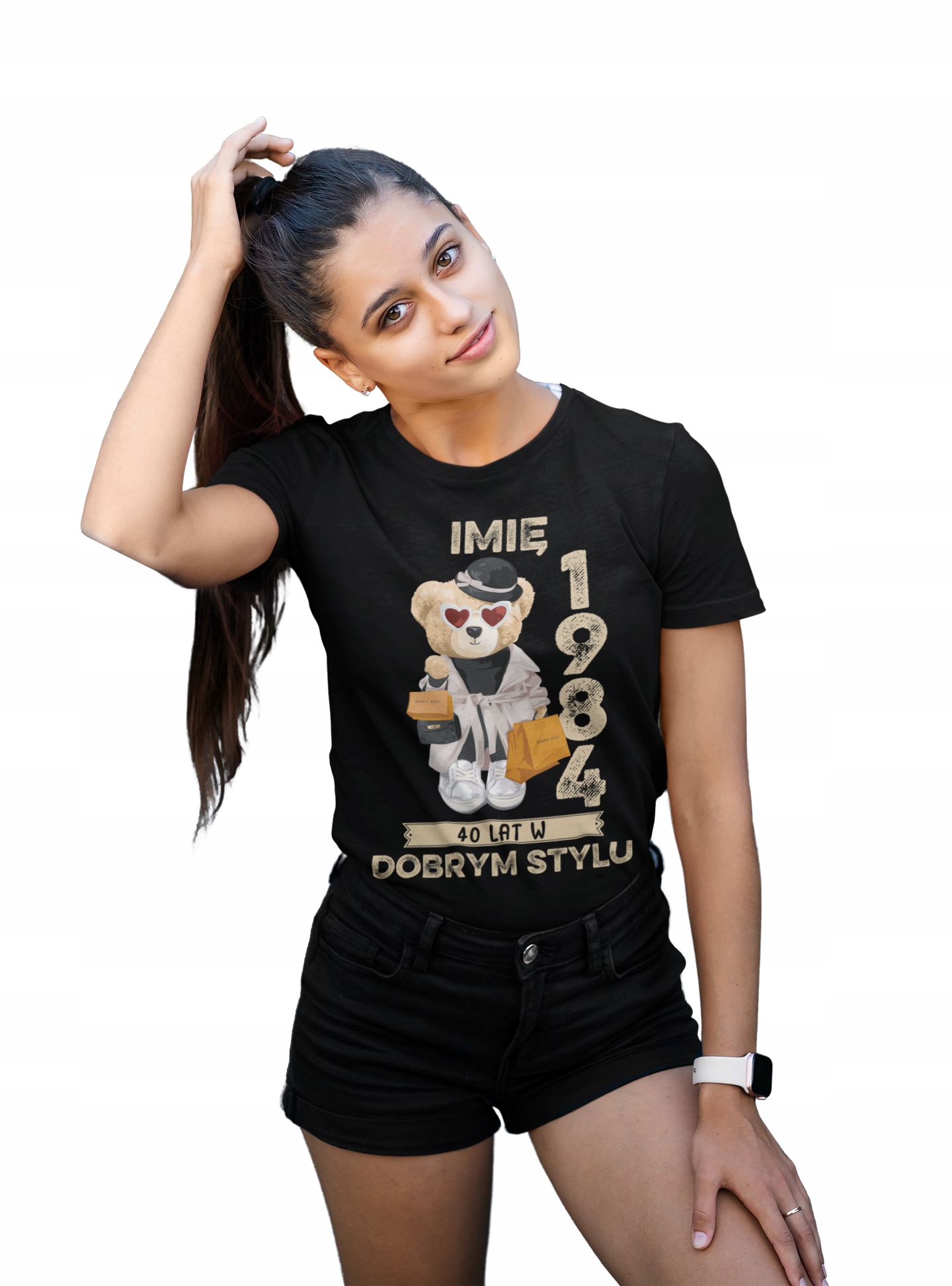 DAMSKA KOSZULKA PREZENT NA 40 URODZINY DLA KOBIETY TORBA GRATIS PODAJ IMIĘ Rozmiar 3XL