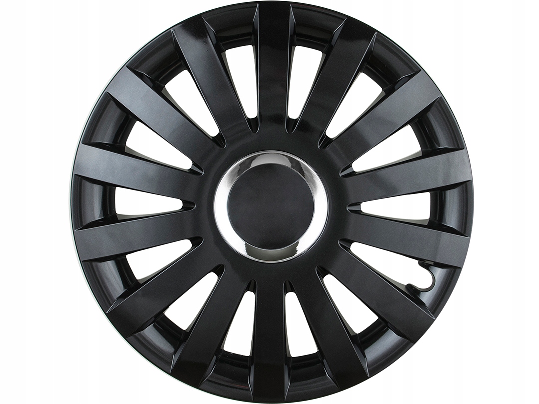 Automobilové Poklice 16" Černé Univerzální Premium Lesk 4 kusy