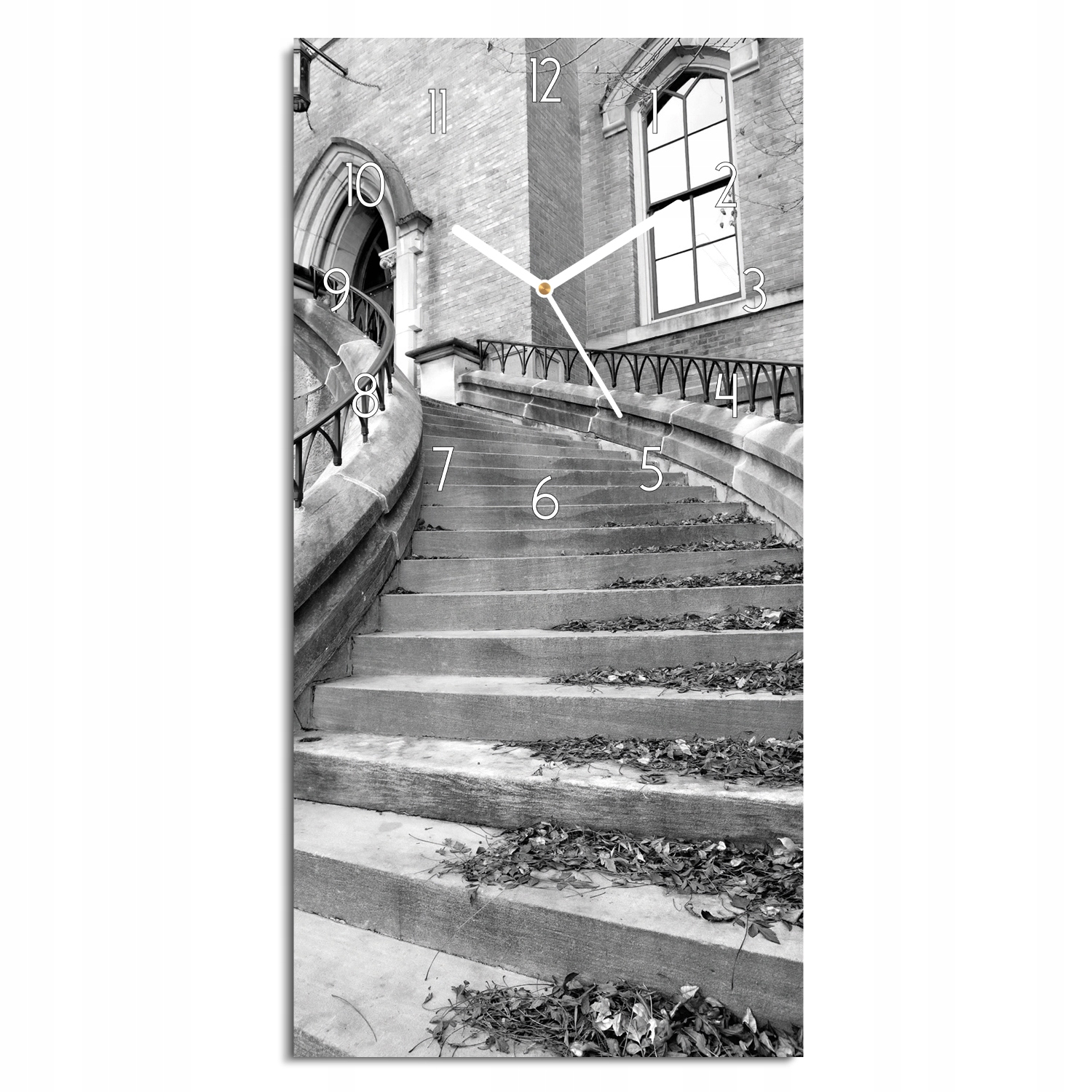 hodiny s fotografií Gotická architektura obdélníkové 30x60