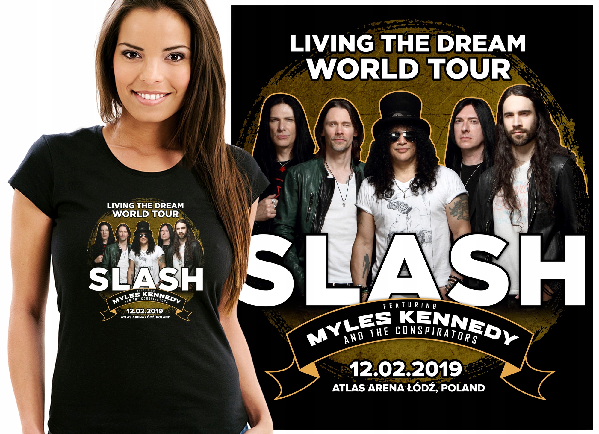 

Slash Myles Tour 2019 Łódź Koszulka Damska S