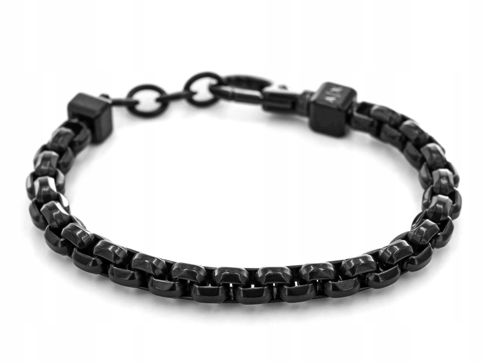 Pánský Náramek Armani AXG0047001 Černý Ocelový Elegantní