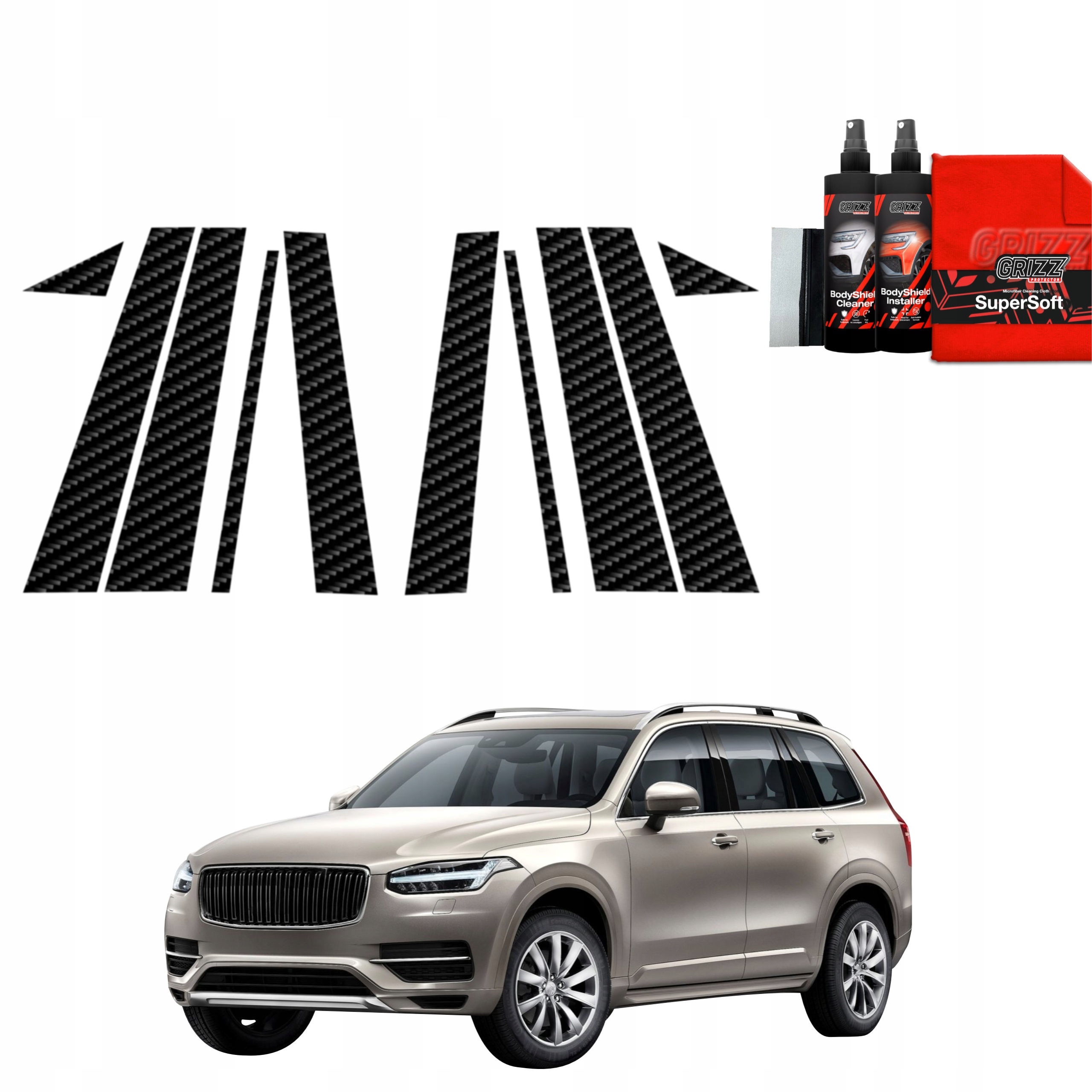 10v1 Fólie na sloupky pro Volvo XC90 (2015-2020)