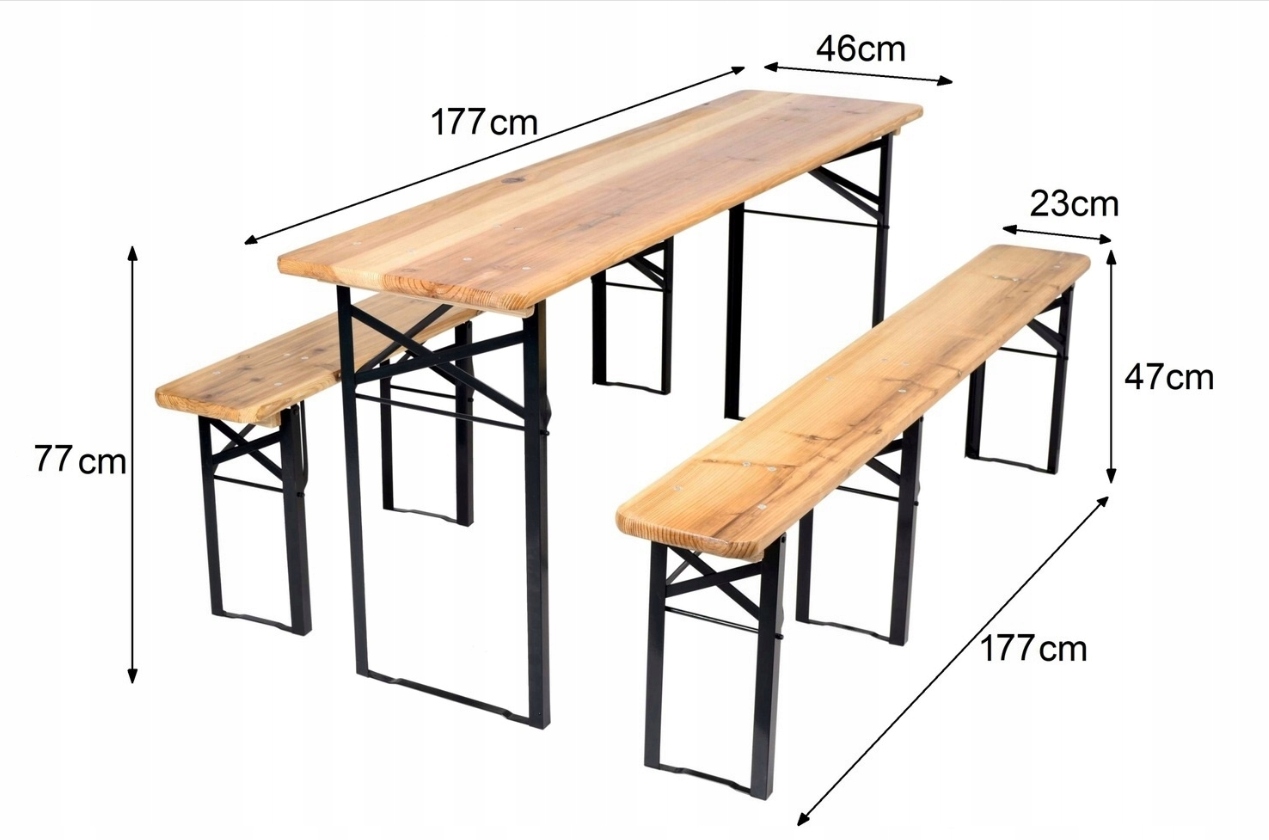 ZESTAW PIWNY OGRODOWY BAROWY SKŁADANY BIESIADNY CATERINGOWY STÓŁ 2x ŁAWKA Przeznaczenie komplet obiadowy