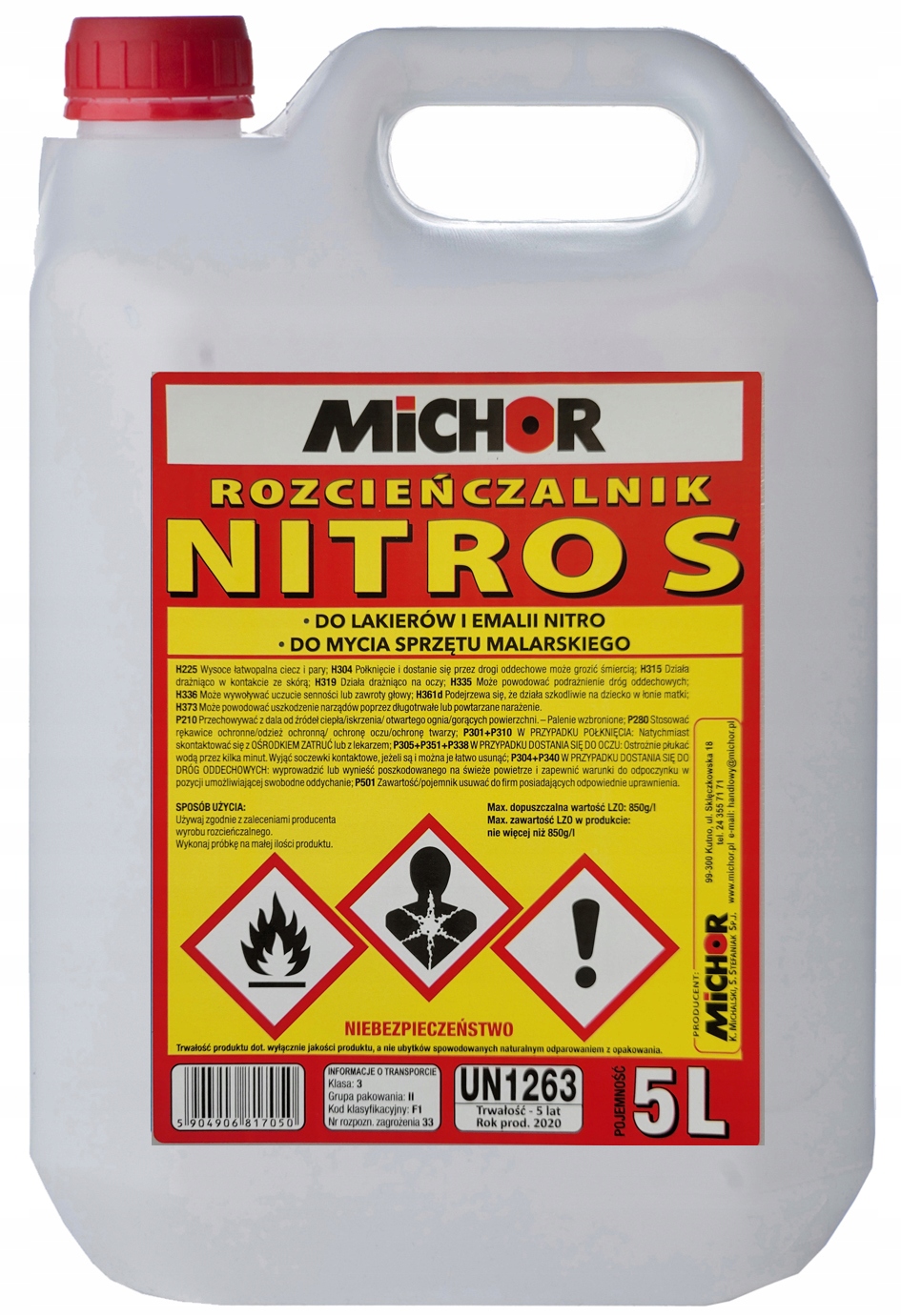 ROZPUSZCZALNIK ROZCIEŃCZALNIK NITRO S 5L