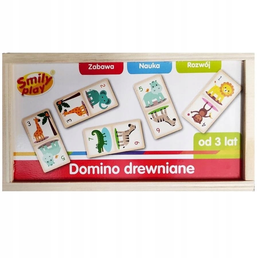 SMILY PLAY DOMINO DREWNIANE GRA ZWIERZĄTKA