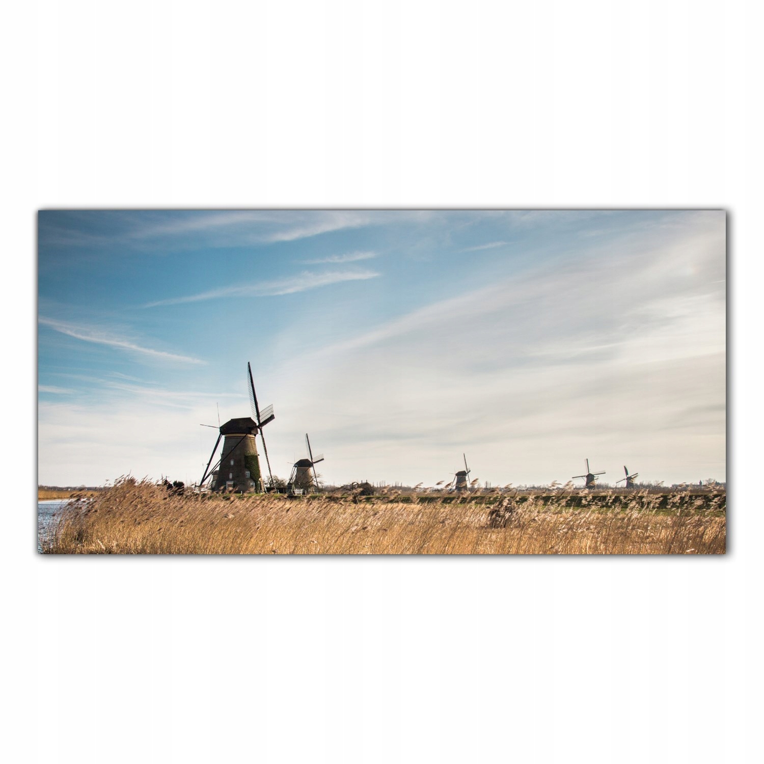 Mlýn Nizozemsko Krajina 120x60 Lacobel do kuchyně