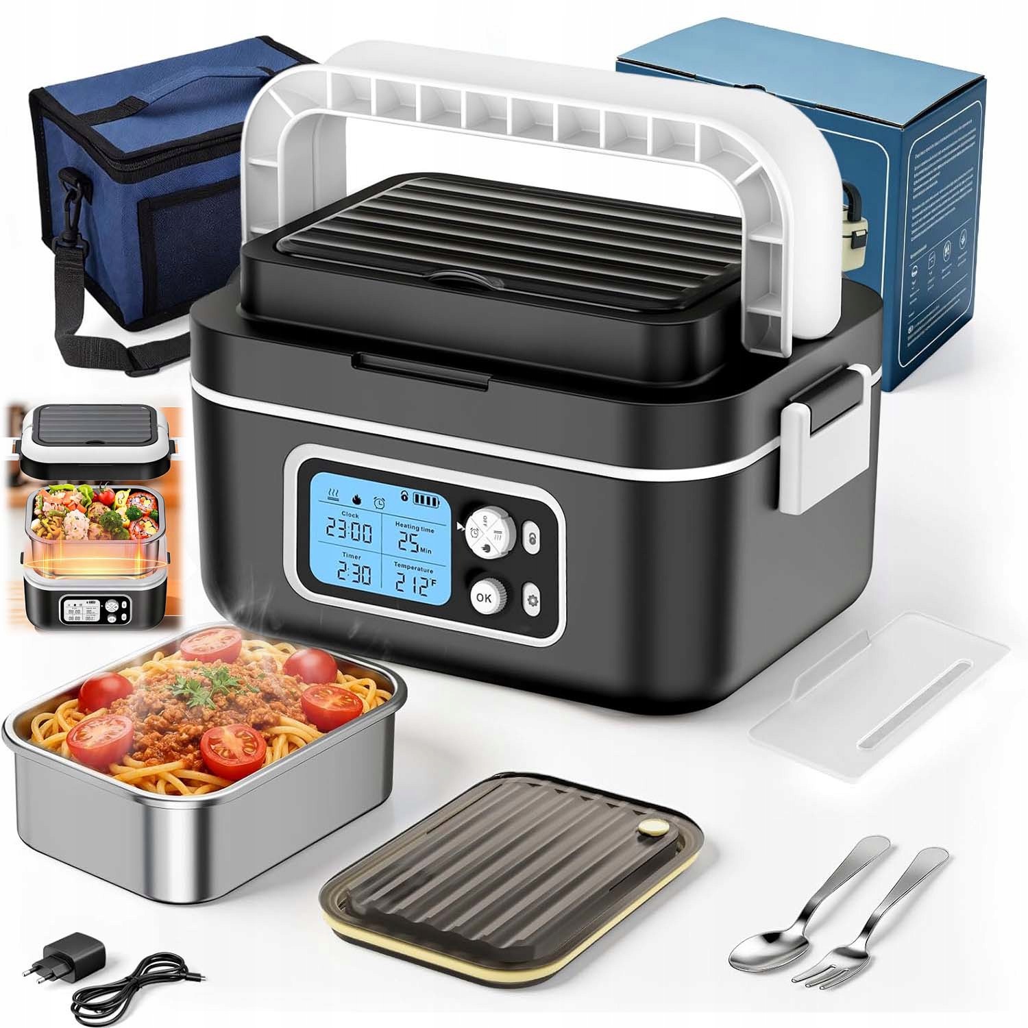 Elektrický Obědový Box Vyhřívaný 1.5 L 100 W Nerezová Ocel Trvanlivost 12-24 V