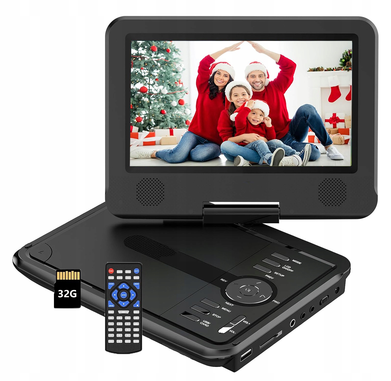 9.5" přenosný DVD přehrávač s otočným displejem pro děti s 32 Gb