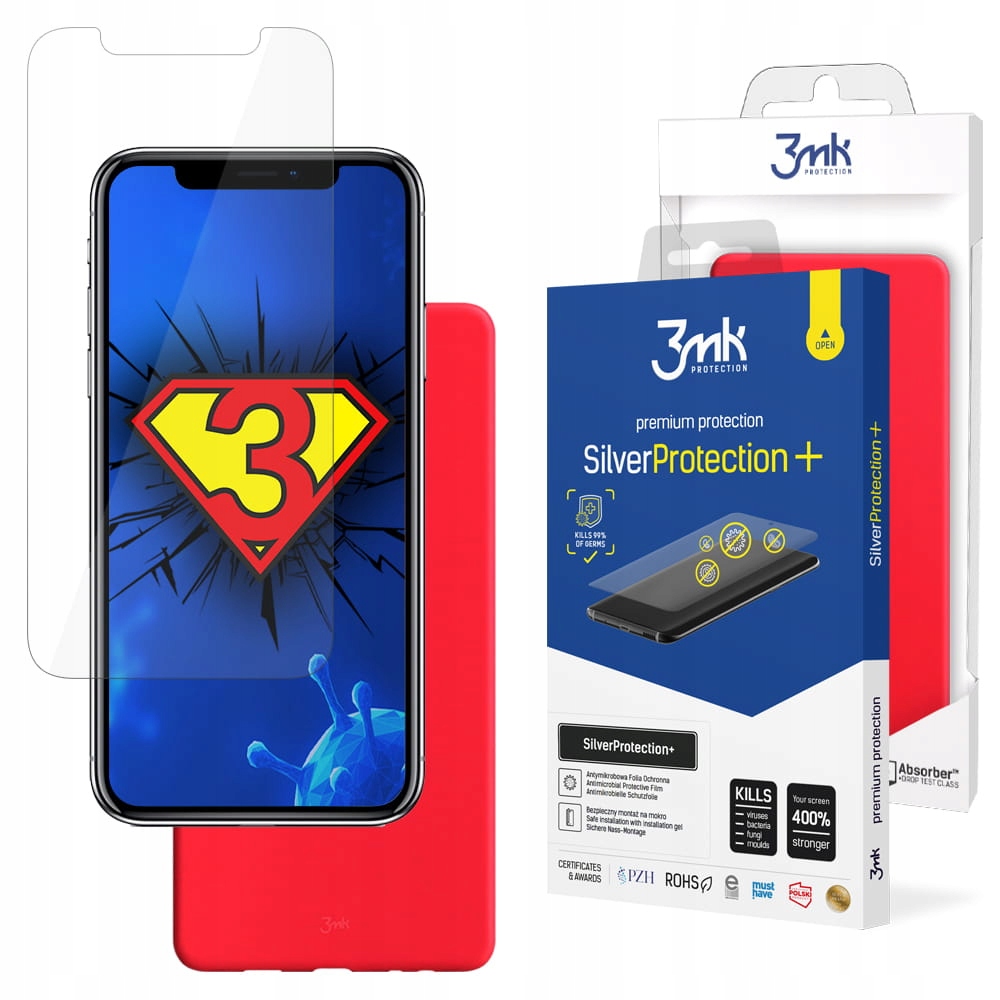 

Folia hydrożelowa + Red Case 3mk do iPhone X / Xs