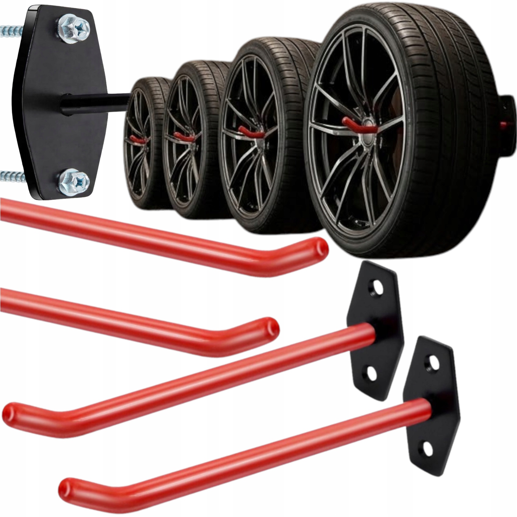 Věšák Na Kola Do Auta Stojan Na Ráfky Pneumatiky 4ks Nosnost 170 Kg