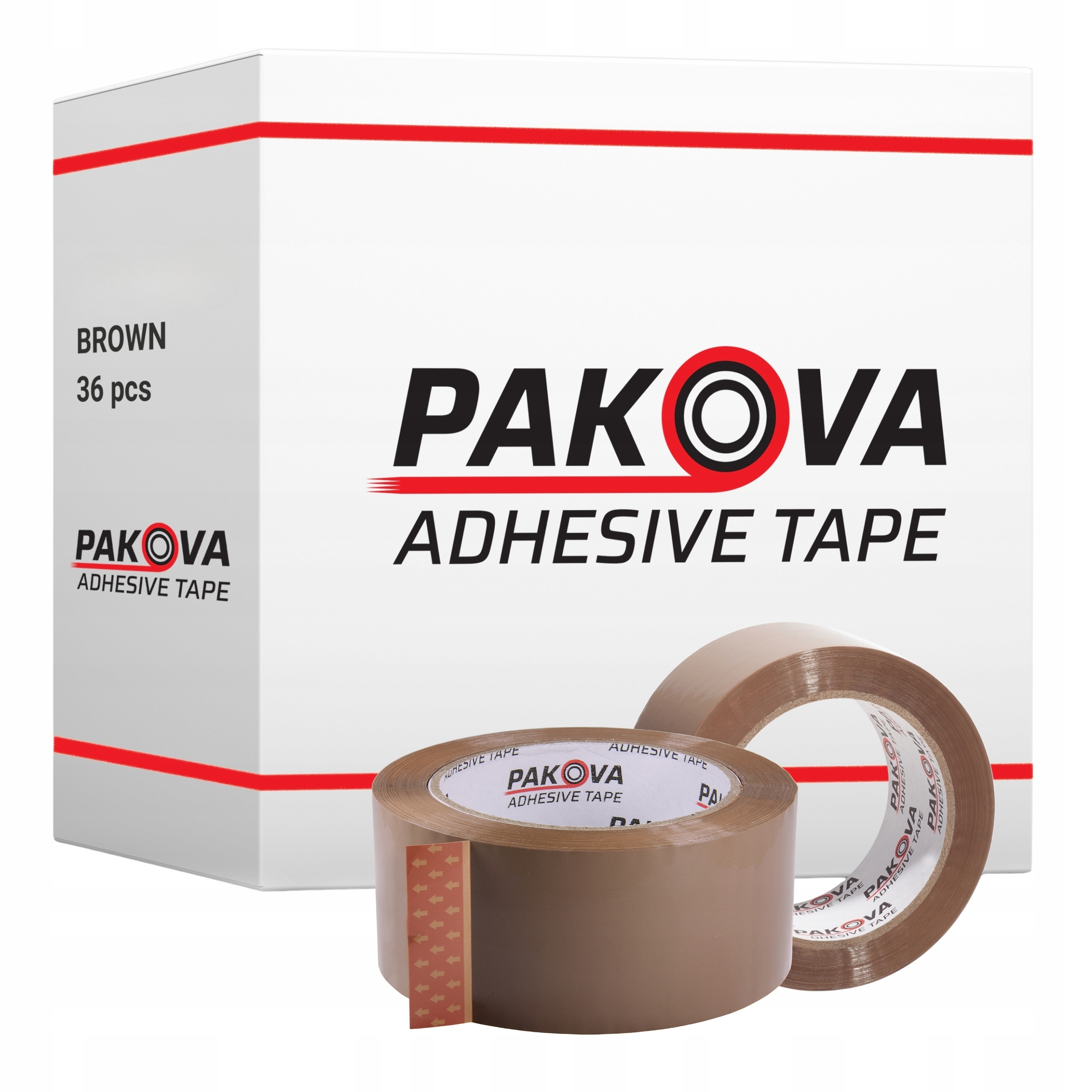 Taśma Pakowa Brązowa 48/132y Klejąca Pakova Mocna 36szt