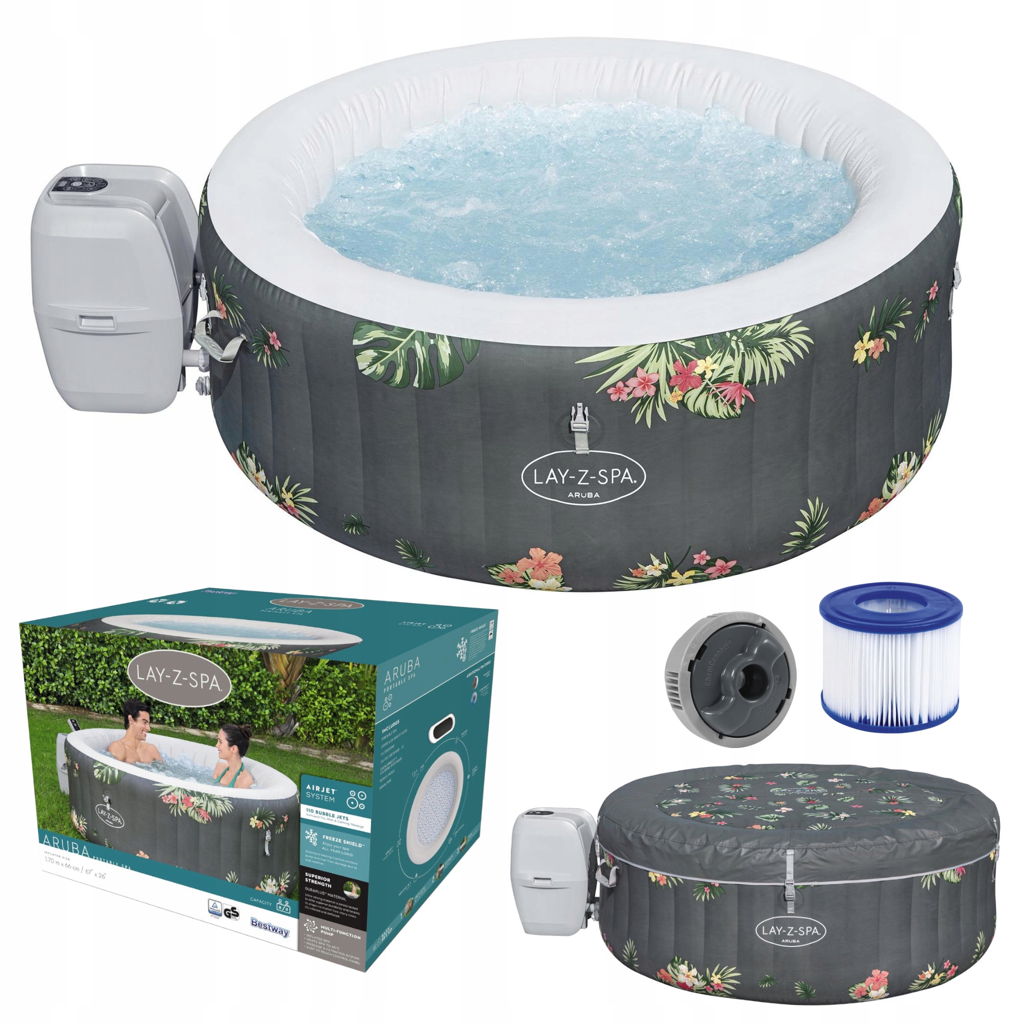 DMUCHANE SPA ARUBA AIRJET HYDROMASAŻ 3os BESTWAY
