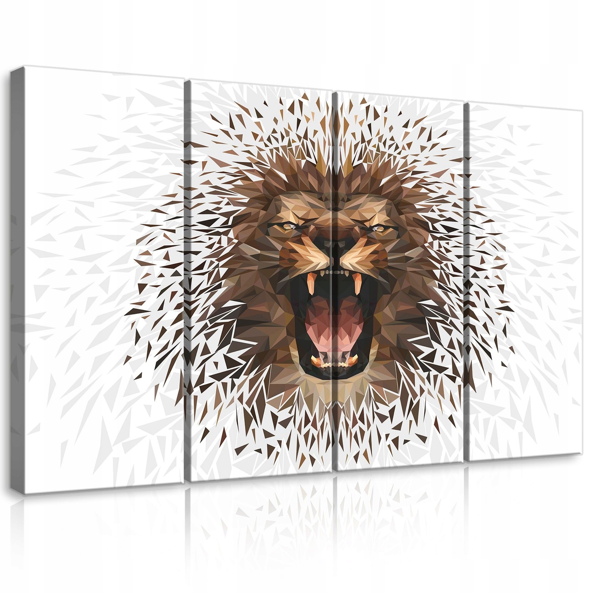 Obraz 120x80 Lev rev sila divokosť geometria low-poly abstrakcia energia
