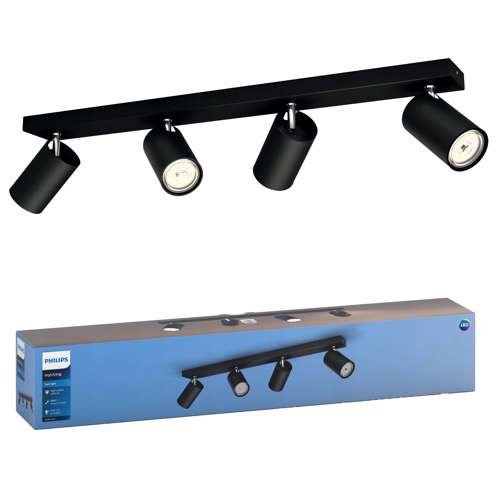 Stropná lampa Led na omietku Halogénové svietidlo Spot 4x GU10 Kosipo Philips