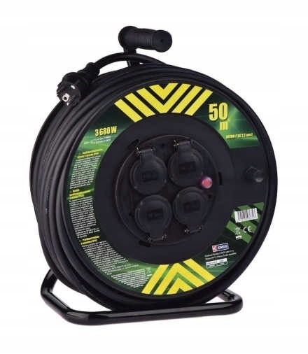 prodlužovací kabel na bubnu 4 zásuvky, 3x2,5, 50m Emos