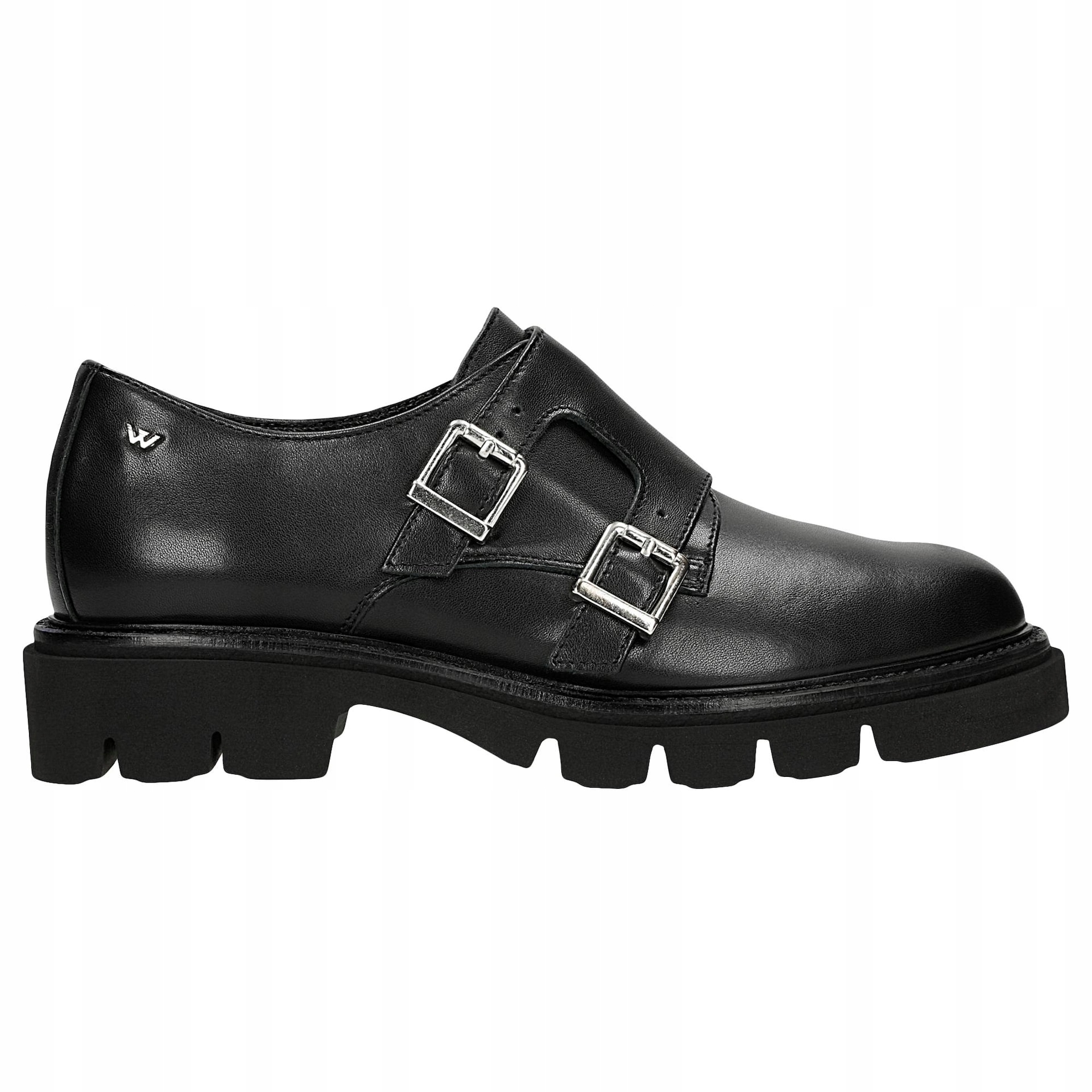 Dámské polobotky typu monk strap na traktorové podrážce vel. 39