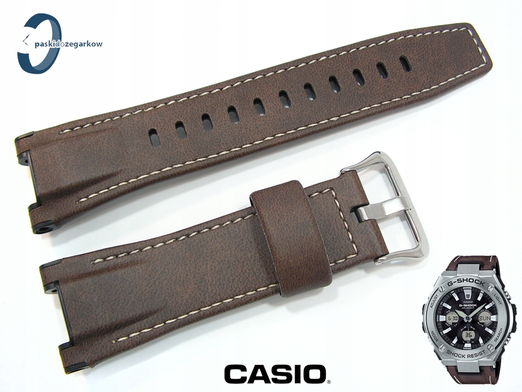 Originální Pásek Casio GST-S130 GST-W130 GST-S130L kožený hnědý